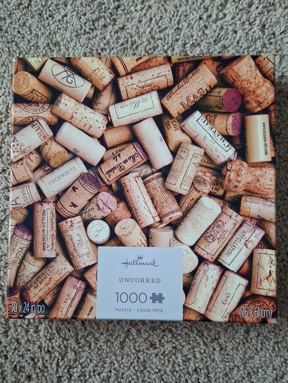 Hallmark Tan and Pink 'Uncorked' Wine Cork Photo Puzzle - 1000 Pieces